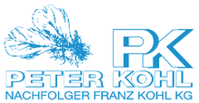 Load image into Gallery viewer, Peter Kohl Nachfolger Franz Kohl KG brand logo in light blue with a feather graphic.