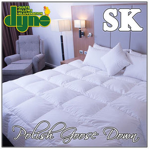 Exclusive Collection Supa King 95% Polish Goose Down Quilt - Baffled Channels or Fully Boxed
